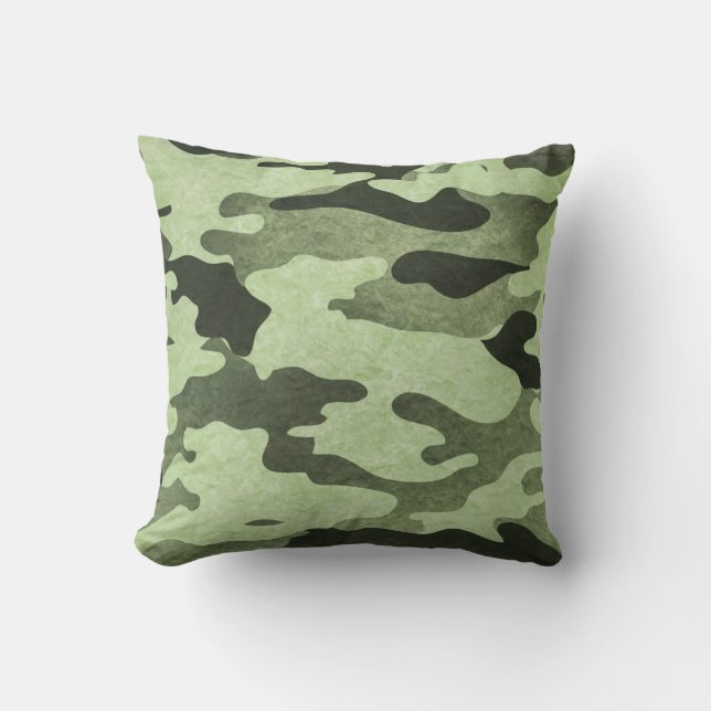 Green Camouflage Pillow Kussen (Voorkant)