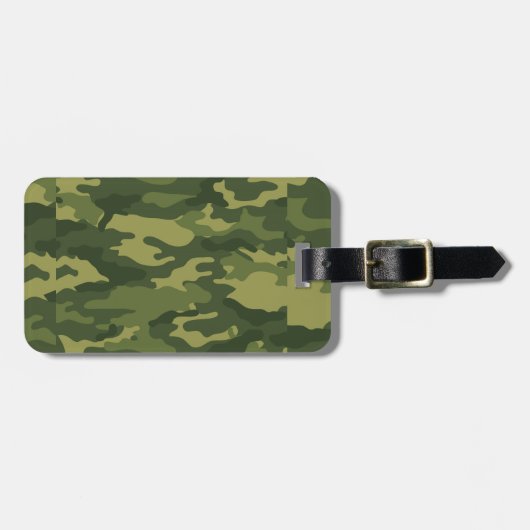 Green Camouflage Print Bagagelabel (Voorkant horizontaal)