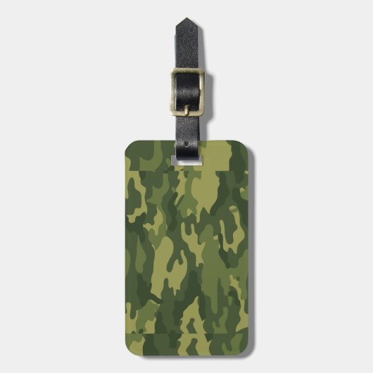 Green Camouflage Print Bagagelabel (Voorkant verticaal)