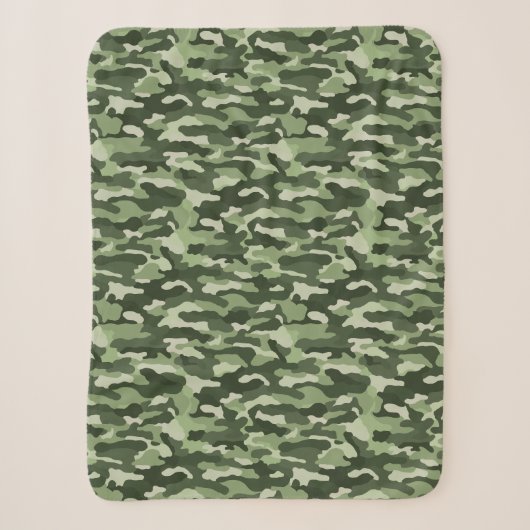 Green Camouflage Sherpa Deken (Voorkant)