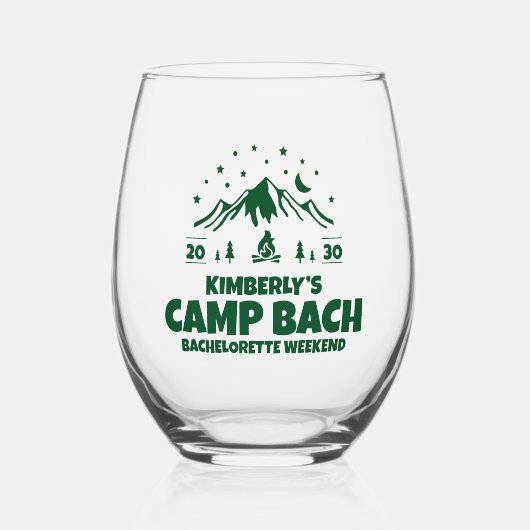 Green Camp Bachelorette Outdoor Wijnglas Zonder Voet (Voorkant)