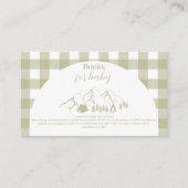 Green Camping Baby shower Boeken voor Baby Informatiekaartje (Voorkant)