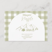 Green Camping Baby shower Informatiekaartje (Voorkant)
