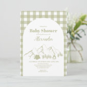 Green Camping Baby shower Kaart (Staand voorkant)