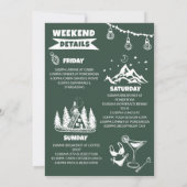 Green Camping Bachelorette Weekendfeest Kaart (Achterkant)