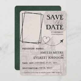 Green Cancun Passport Bewaar de datum Save The Date