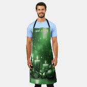 Green Candles Christmas Holiday Apron Schort (Gedragen)