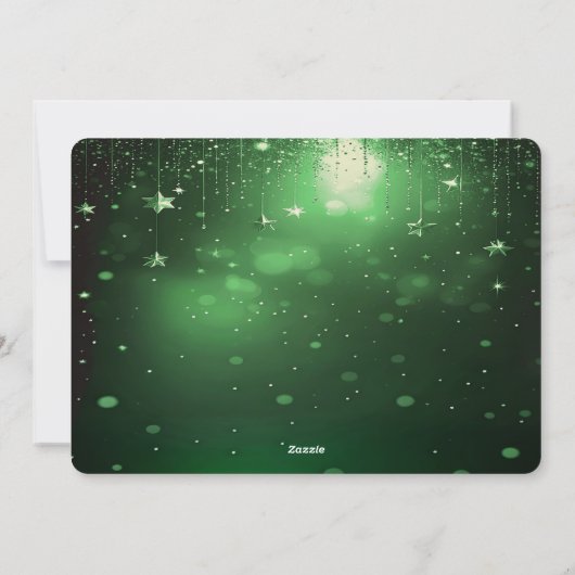 Green Candles Christmas Holiday Card Feestdagenkaart (Achterkant)