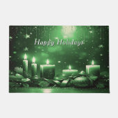 Green Candles Christmas Holiday Doormat Deurmat (Voorkant)