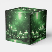 Green Candles Christmas Holiday Favor Box Bedankdoosjes (Achterkant)