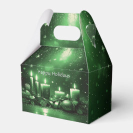 Green Candles Christmas Holiday Gift Box Bedankdoosjes