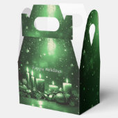 Green Candles Christmas Holiday Gift Box Bedankdoosjes (Geopend)