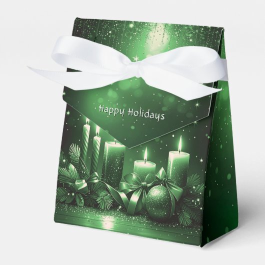 Green Candles Christmas Holiday Gift Box Bedankdoosjes (Voorkant Zijde)