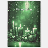 Green Candles Christmas Holiday Magnet (Voorkant)