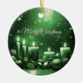 Green Candles Christmas Holiday Ornament (Voorkant)