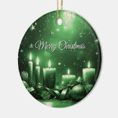Green Candles Christmas Holiday Ornament (Links)