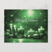 Green Candles Christmas Holiday Postcard Briefkaart (Voorkant)