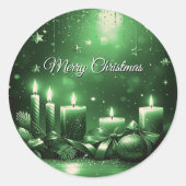 Green Candles Christmas Holiday Sticker (Voorkant)