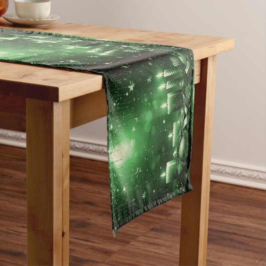 Green Candles Christmas Holiday Table Runner Medium Tafelloper (Voorbeeld)