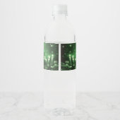 Green Candles Christmas Holiday Water Bottle Label Waterfles Etiket (Achterkant)