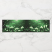 Green Candles Christmas Holiday Water Bottle Label Waterfles Etiket (Enkel label)