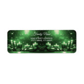 Green Candles Christmas Return Address Label (Voorkant)