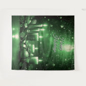 Green Candles Holiday Backdrop Wandkleed (Voorkant (horizontaal))