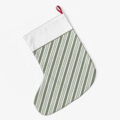 Green Candy Cane Gestreept Kerstfeest Grote Kerstsok (Achterkant (Hangend))