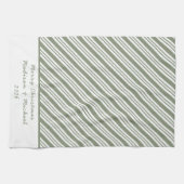 Green Candy Cane Gestreept Kerstfeest Theedoek (Horizontaal)