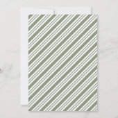 Green Candy Cane Striped Christmas Holiday Party Kaart (Achterkant)