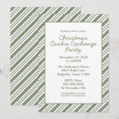 Green Candy Cane Striped Christmas Holiday Party Kaart (Voorkant / Achterkant)