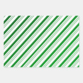 Green Candy Cane Striped Inpakpapier Vel (Voorkant 2)