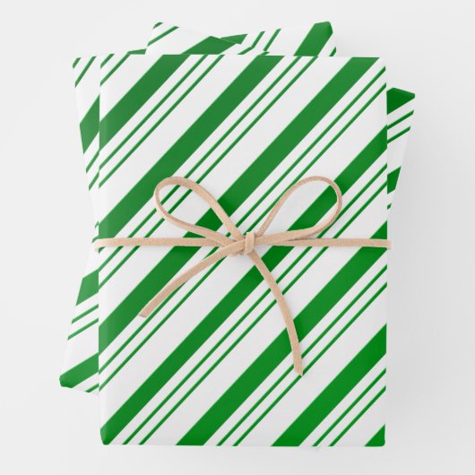 Green Candy Cane Striped Inpakpapier Vel (In situ)