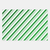 Green Candy Cane Striped Inpakpapier Vel (Voorkant)