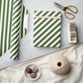 Green Candy Cane Stripes Merry Kerstmis Cadeaupapier