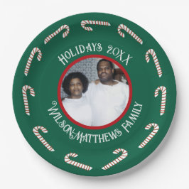 Green-Candy Canes-Christmas 2025 Retro familie Papieren Bordje