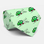 GREEN CAR grappig groen cartoon STROPDAS (Opgerold)