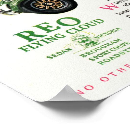  Green Car REO Flying Cloud (1920) Poster (Hoek)