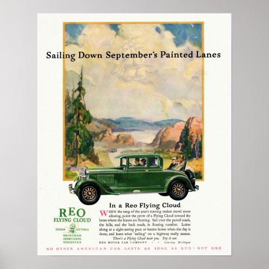Green Car REO Flying Cloud (1920) Poster (Voorkant)