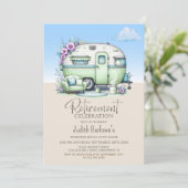 Green Caravan Retirement Party Kaart (Staand voorkant)