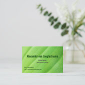 Green card with banana leaf visitekaartje (Staand voorkant)