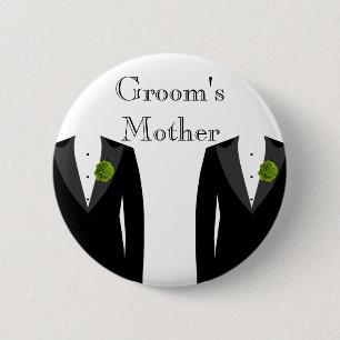 Green Carnance Gay Wedding Groom's moederbadge Ronde Button 5,7 Cm
