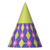 Green Carnival Harlequin Patroon Party Pet Feesthoedjes (Links)