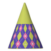 Green Carnival Harlequin Patroon Party Pet Feesthoedjes (Rechts)