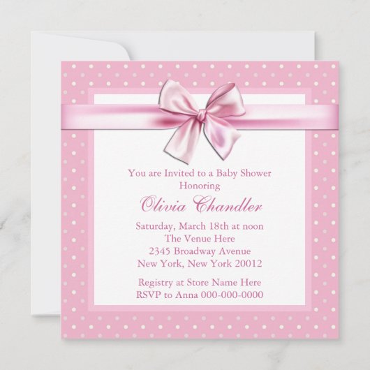 Green Carriage en Pink Polka Dot Baby shower Kaart (Achterkant)