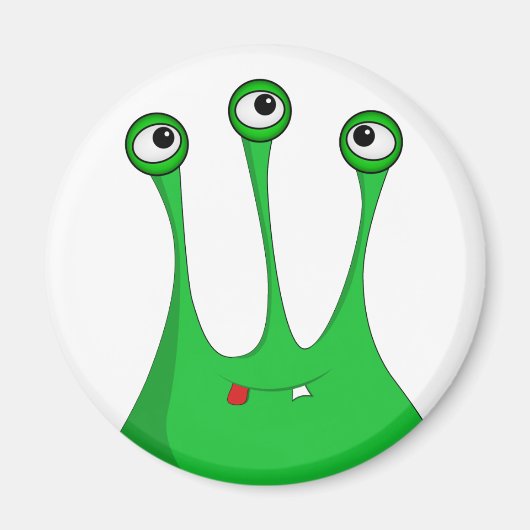 Green cartoon alien magneet (Voorkant)