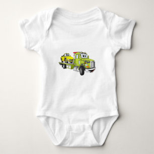 Green Cartoon Flatbed Tow Truck Romper