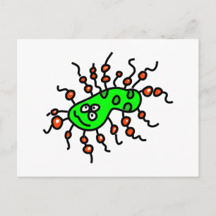 Green Cartoon Germ Briefkaart