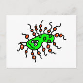 Green Cartoon Germ Briefkaart (Voorkant)