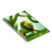 Green Cartoon lion in forest Notitieboek (Rechterzijde)
